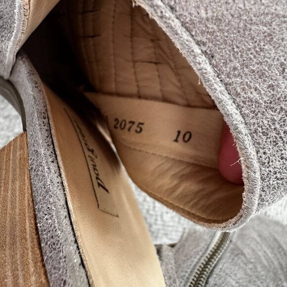 Paul Green Metallic Leather Cayanne Peep Toe Sandal Heels Sz 10 - Picture 5 of 5